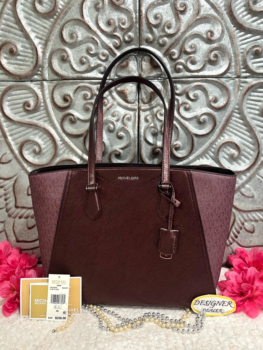 Michael KORS Taryn Large Tote EUC! Oxblood Beautiful!